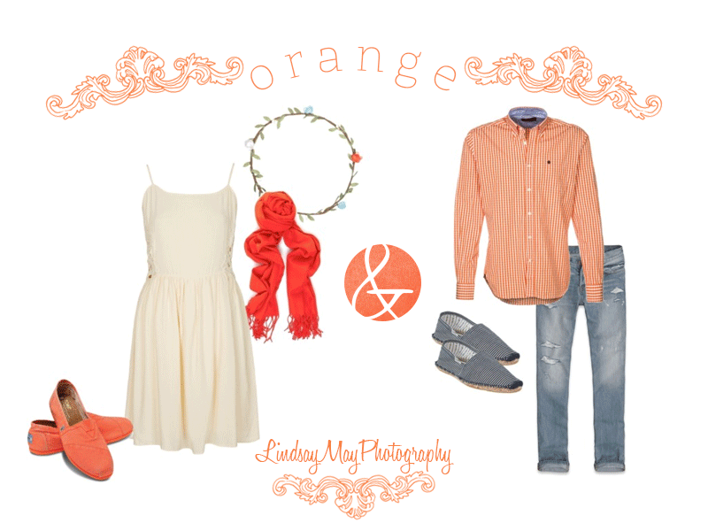 orange clothes for engagement photos